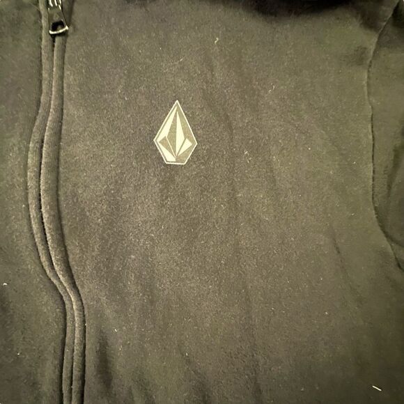 Volcom ~ Black zipped hoodie jacket ~ size M ~ **missing drawstring for hoodie - Picture 5 of 14
